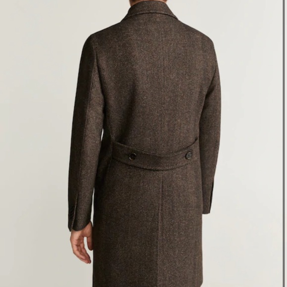 SOLD! Mango Man - Herringbone Tailored Coat - Picture 2 of 11